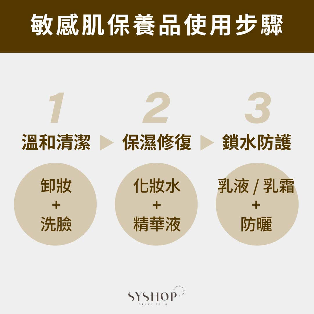 敏感肌保養品使用步驟