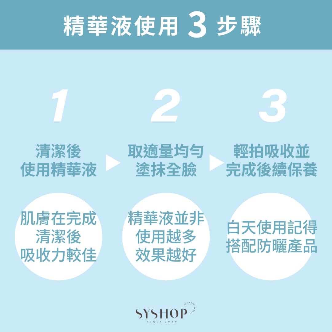 S.Y.Shop 精華液使用 3 步驟