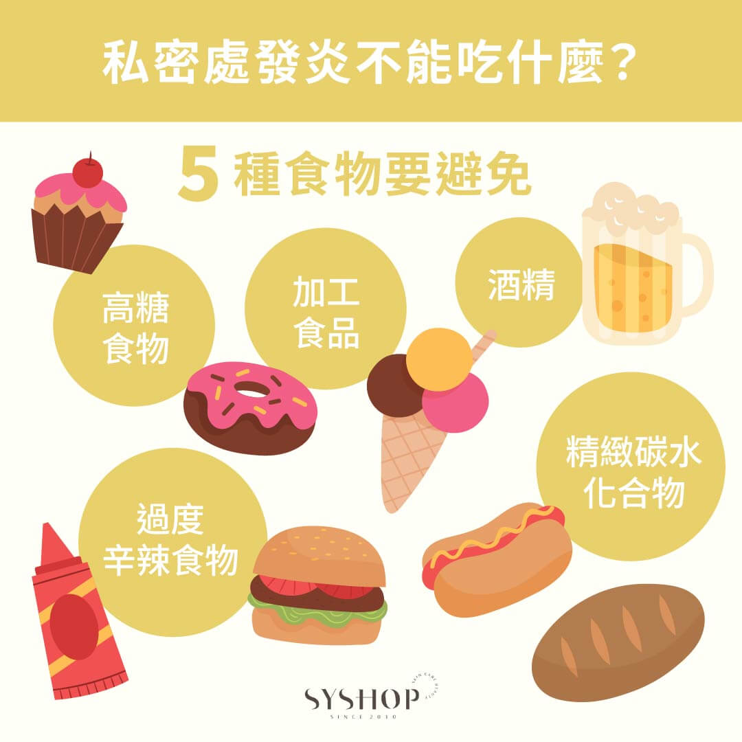 私密處發炎不能吃什麼？5 種食物要避免